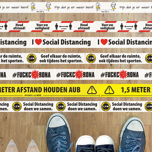 Social Distancing Tape - Ready-to-use printed tape for specific situations